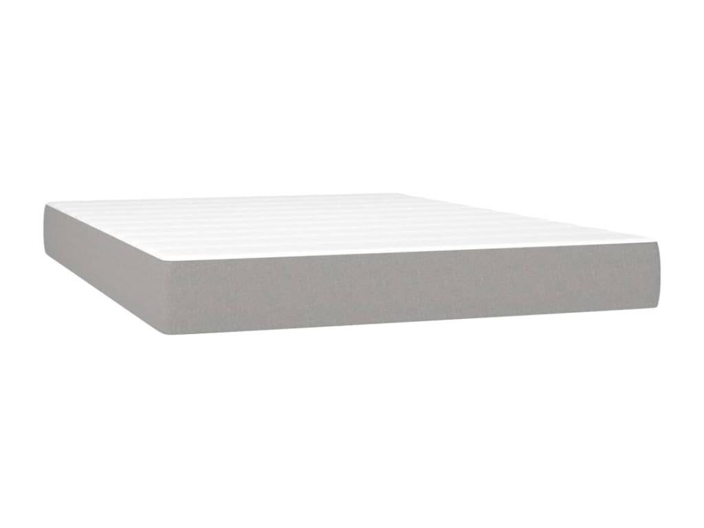 Upholstered bed base with mattress, light grey, 140x200cm, fabric KILY35449