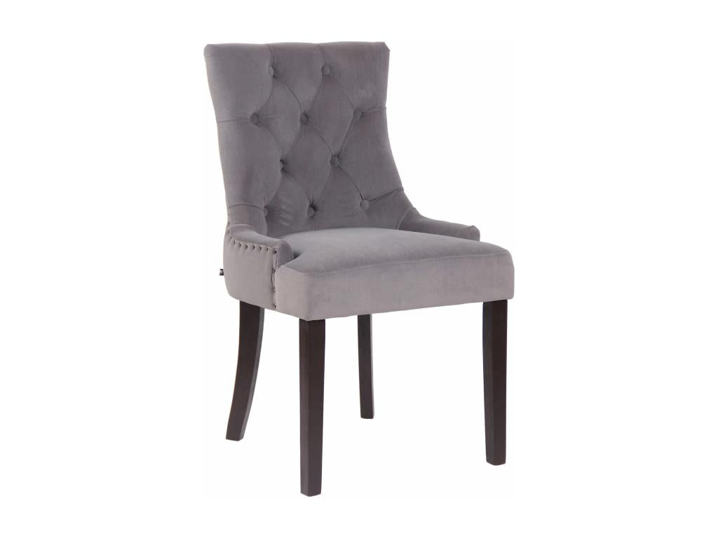 Dining chair - Velvet / Wood - Grey - Dormeva QSHJ08781