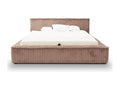 Upholstered bed with storage - 140x200 - double bed - ribbed - brown - Dormeva ILKK33652