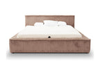 Upholstered bed with storage - 140x200 - double bed - ribbed - brown - Dormeva ILKK33652