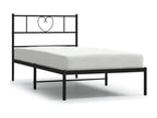 Metal bed frame with black headboard 75x190 cm MIKV58408