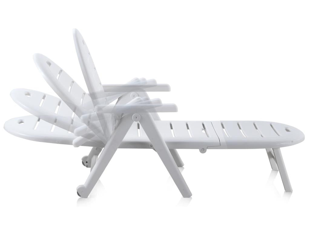 White caiman sun lounger with cushion WLIC48810