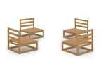 4-piece garden furniture set, honey brown, solid pine wood ABUR38790