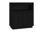 Black Buffet 70x34x80 cm Solid Pine Wood QQKY26379