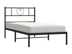 Metal bed frame with black headboard 75x190 cm MIKV58408