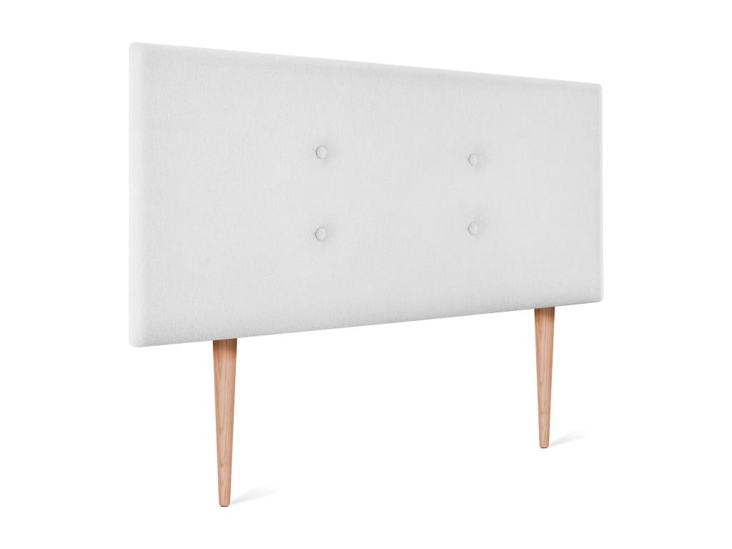 Lysvia Fabric Headboard with 2 Buttoned Lysvia Panels 90x105cm with Legs for 80/90cm Beds - White QXLB83385