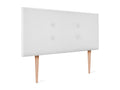 Lysvia Fabric Headboard with 2 Buttoned Lysvia Panels 90x105cm with Legs for 80/90cm Beds - White QXLB83385