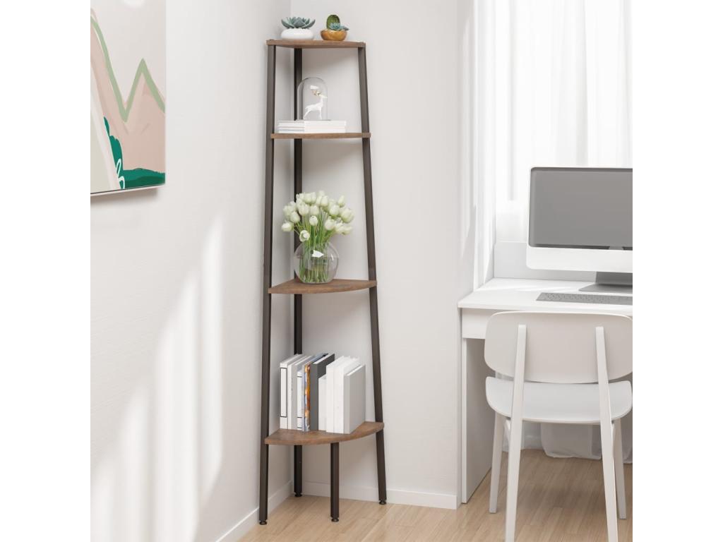 Zensova 4-Tier Corner Shelf, Dark Brown, 45.5x31.5x150 cm, RGEV35321