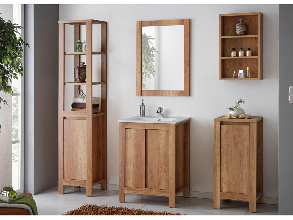 Lysvia HC40 1D Tall Cabinet 40x35x186 Natural Clear PMAC64824