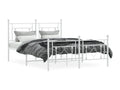 Metal bed frame with white headboard/footboard 140x200cm TQCJ42331