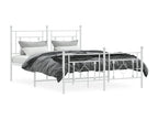 Metal bed frame with white headboard/footboard 140x200cm TQCJ42331