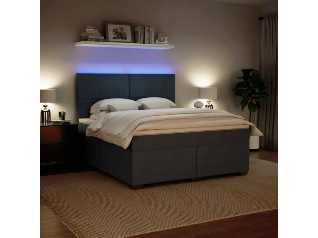 Dormeva bed base and mattress, Dark Grey 180x200cm Velvet ZCIF12279
