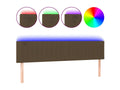 LED Headboard, Dark Brown, 200x5x78/88 cm, Fabric PSBA55873