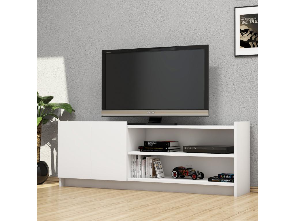 Niger design TV stand, melamine-faced chipboard in white, 141x50x29.5cm JWIZ17182
