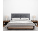 Dormeva Plain Corduroy Headboard with Buttons 135x105 with Bed Legs 120/135/140 - Dark Grey VTNK80816