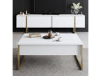 Dormeva Coffee Table 60x90cm Gold Metal and White Wood BWYE52478