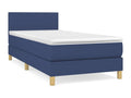 Upholstered bed base with mattress, blue, 90x190 cm, fabric BZKY57382