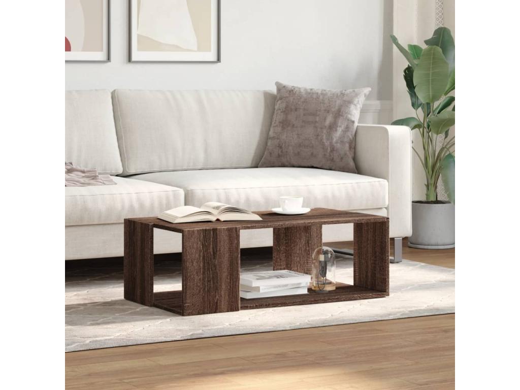 Coffee table in brown oak, 89.5x48x30 cm, engineered wood, MTNH53346