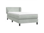 Dormeva bed base and light grey 90x220 cm velvet mattress DGGG21755