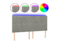 Light Grey LED Headboard 160x5x118/128 cm Velvet LOAM04382