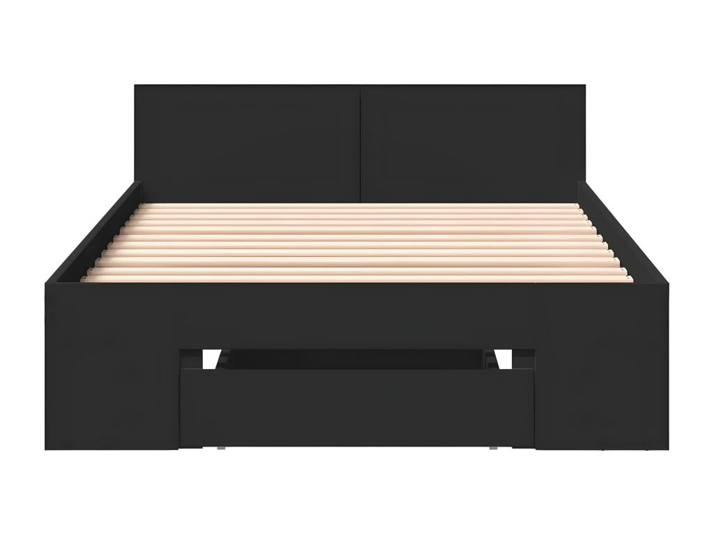 Black bed frame with drawer (mattress not included) 90x200 cm YTZV96635