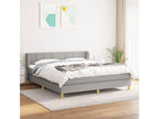 Upholstered bed base with mattress, light grey, 180x200cm, fabric DYEL07304