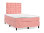 Upholstered bed base with mattress, Pink, 120x200 cm, Velvet, FWYI32672