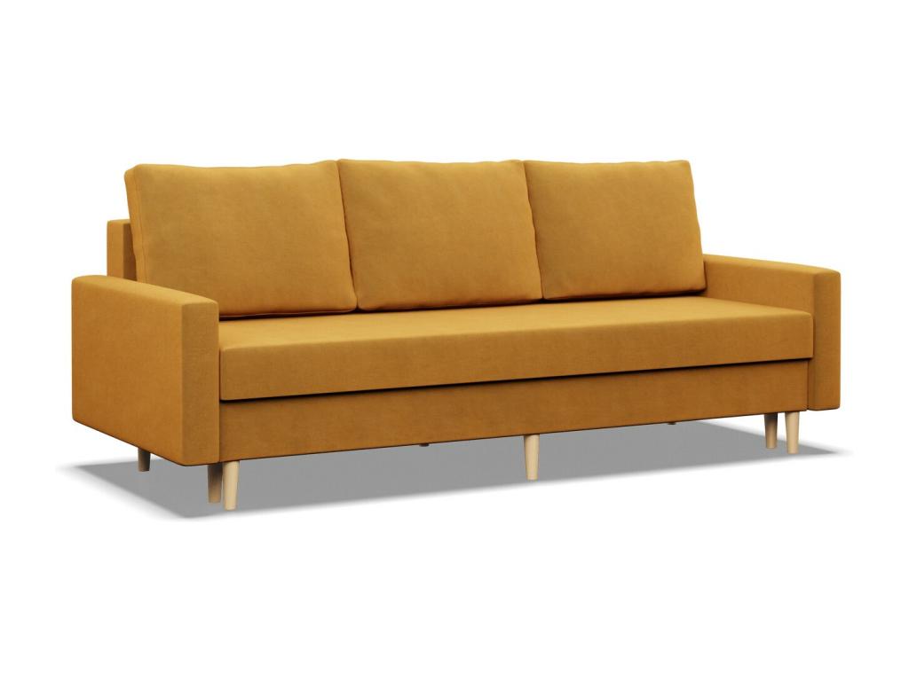 3-seater sofa with sleeping function, reversible cushion, yellow, DPEP08562