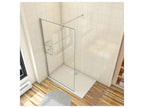 Walk-in shower enclosure 70x190cm with shelves and 90cm square support bar in 8mm anti-limescale glass LAPB37208