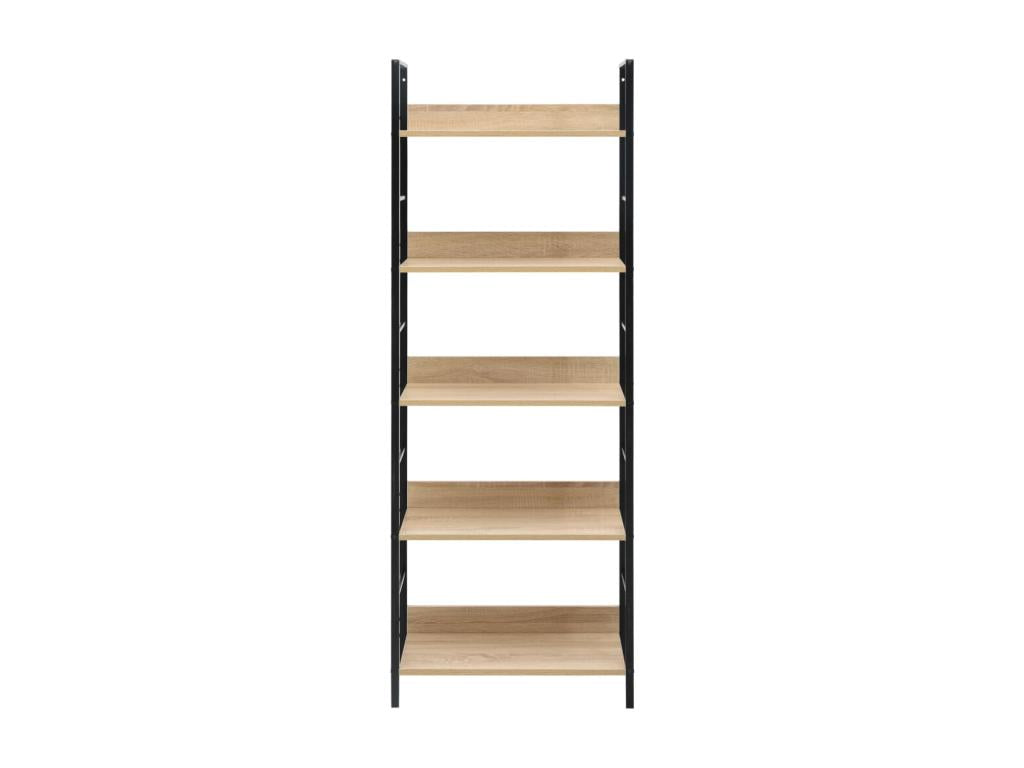 5-tier oak bookcase, 60x27.6x158.5 cm, engineered wood, IVIS33155