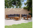6-piece garden furniture set with cushions, solid Dormeva wood DQXR82625