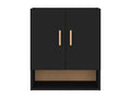 Black wall cabinet 60x31x70 Engineered wood LRQA05790