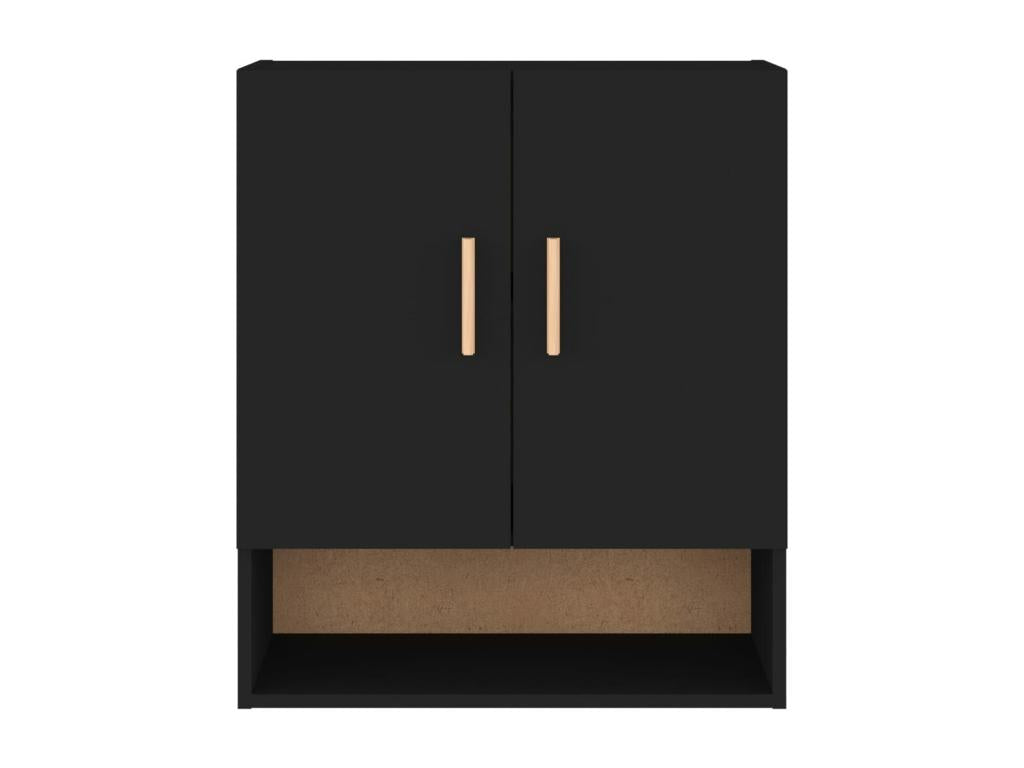 Black wall cabinet 60x31x70 Engineered wood LRQA05790