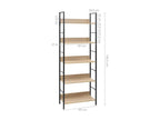 5-tier oak bookcase, 60x27.6x158.5 cm, engineered wood, IVIS33155