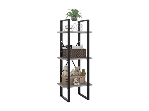 3-tier bookcase, concrete grey, 40x30x105 cm, AVSV51590