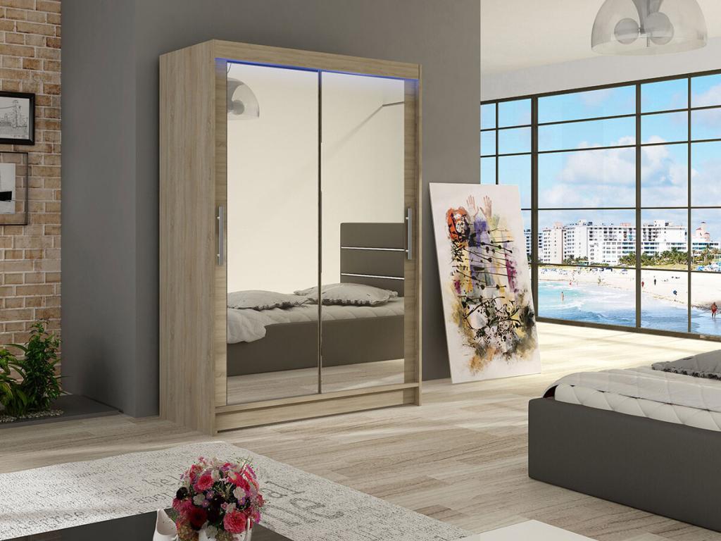 Armoire Dormeva 129 Dormeva chêne 200x120x58cm Portes d'armoire Glissement ACMP90952