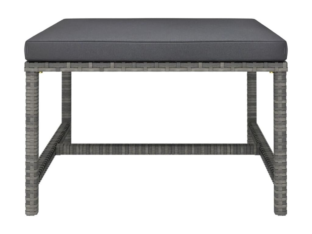 5-piece garden furniture set with cushions, Grey woven resin, RUEV31372