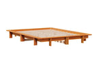Bed frame without mattress, brown wax finish, 150x200cm, solid pine wood, RCEW26241