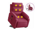 Reclining massage chair, burgundy red velvet, YNNI22081