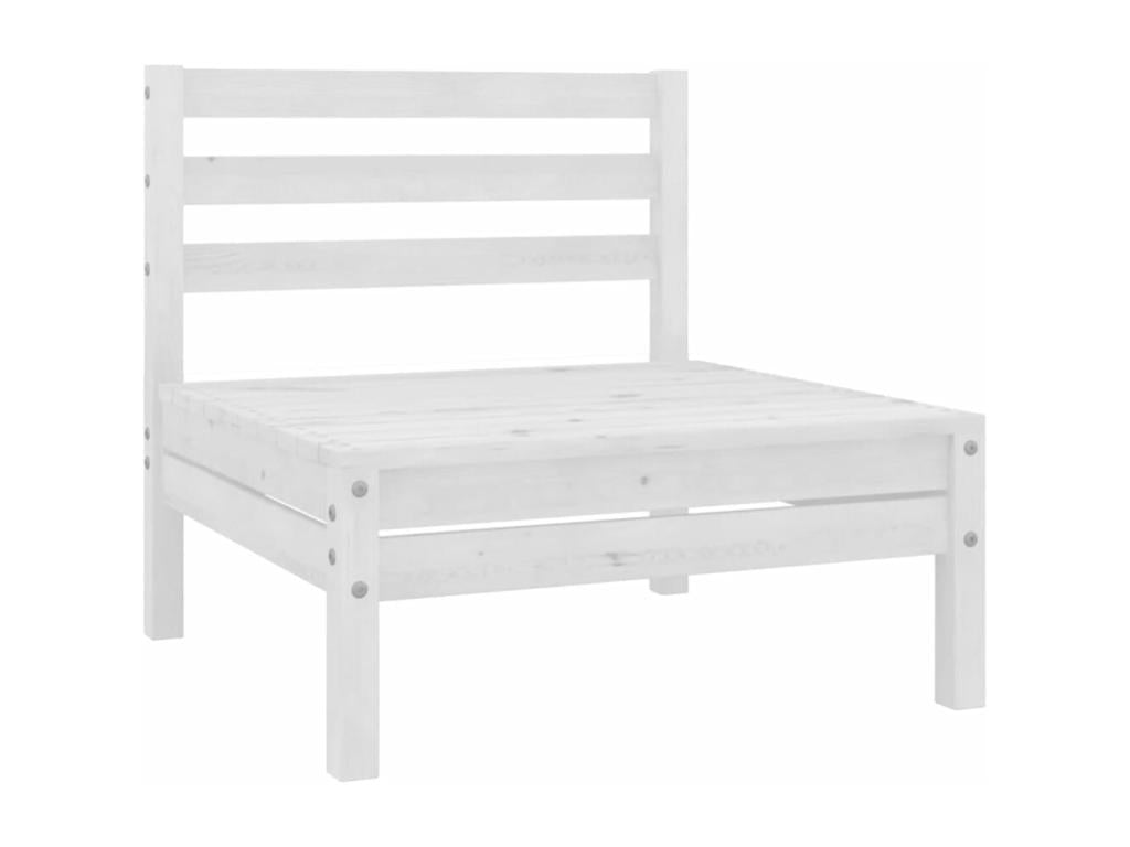 7-piece garden furniture set, white, solid pine wood, IIXN80445
