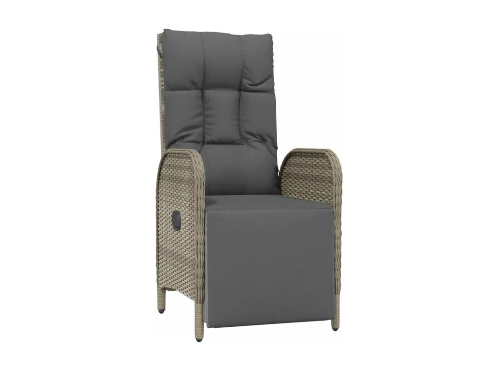 Garden dining set and cushions, 7 pieces, grey rattan QQTU96069