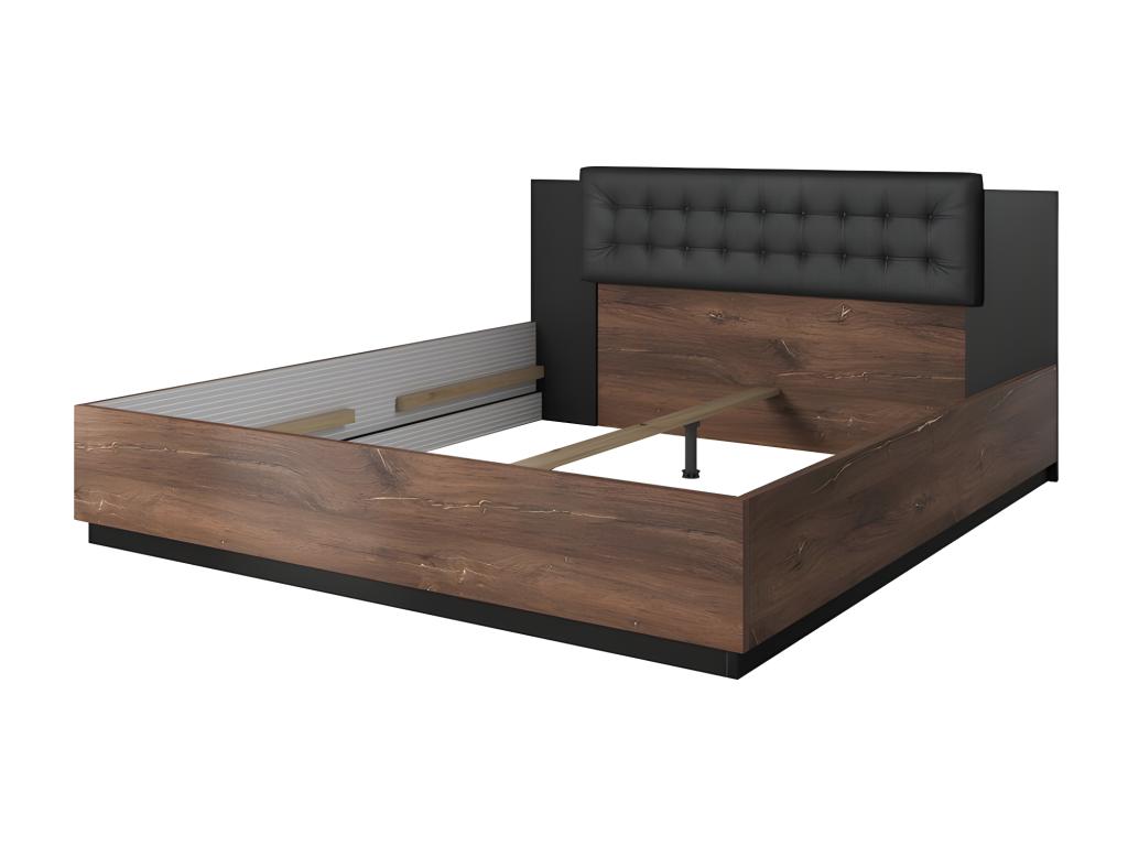 Lysvia CPEW49775 180x200 Storage Bed in Dark Oak and Black