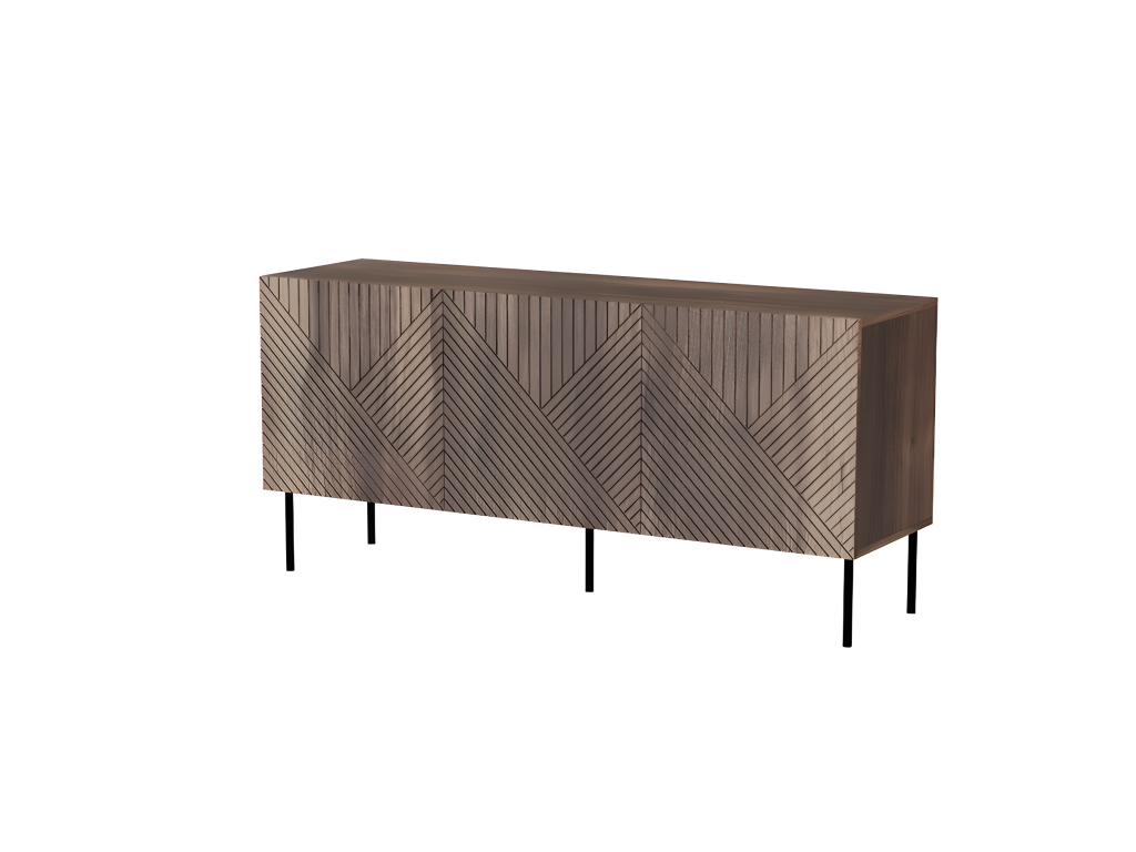 Dormeva 3-Door Universal Storage Chest, Matte Black, 150x70x42cm, on Legs, IYIS99304