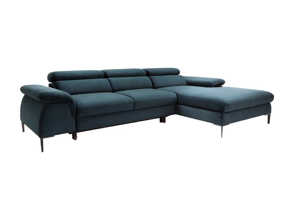 Dormeva IZXR21489 Right-Hand Corner Sofa Bed in Midnight Blue Velvet