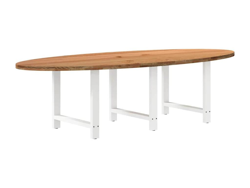 Light brown oval solid oak dining table UTEQ72564