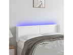 White LED Headboard 147x16x78/88 cm Faux Leather RKMS00643