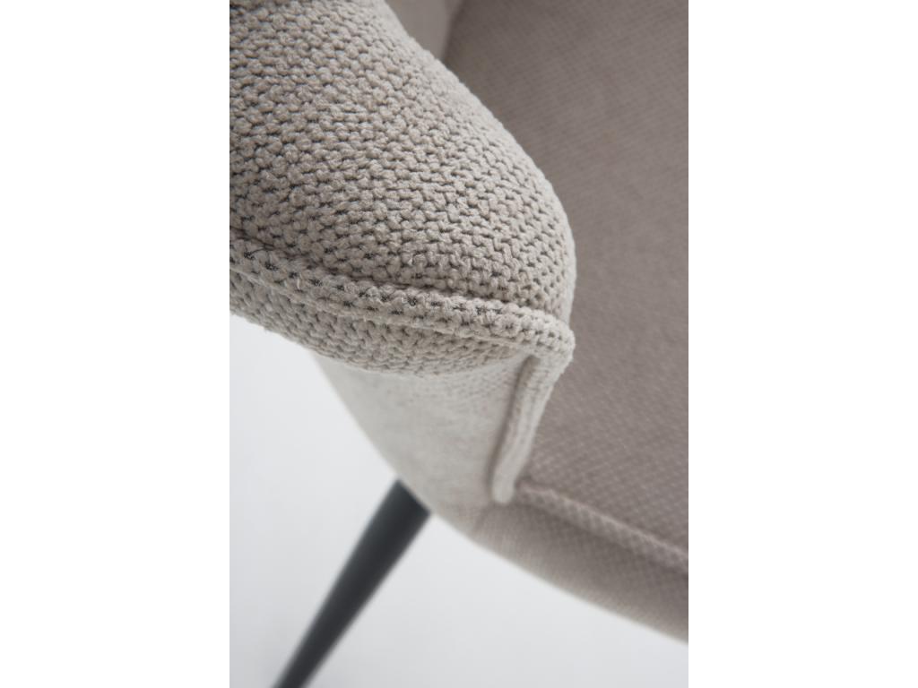 Set of 4 upholstered chairs in cappuccino color with black metal legs JWVD43734