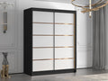 Dormeva 187 Black - White Wardrobe 200x150x58cm Sliding Wardrobe Doors BUFW27501
