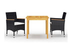 3-Piece Black Garden Dining Set HXVM12791