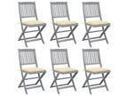 Zensova XZIV30236 Outdoor Folding Chairs, Set of 6 with Cushions